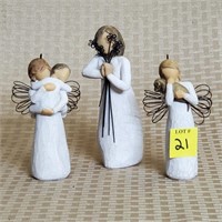 Lot of 3 Willow Tree Faceless Angel Figurines