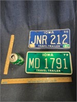 Pair of IA Travel Trailer License Plates