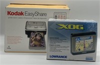 (A) Kodak EasyShare printer dock and Lowrance XOG