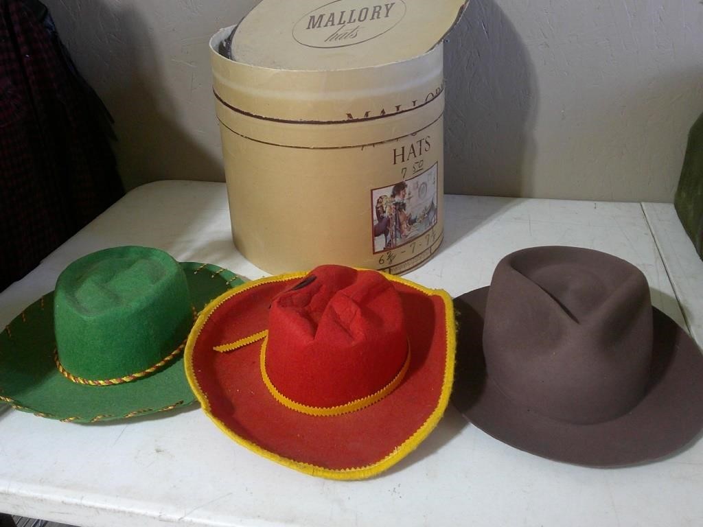 Vtg hats and hat box