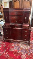 Mahogany Heavily Carved Chest on Chest