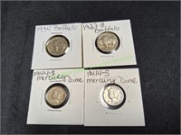 (2) Buffalo Nickels & (2) Mercury Dimes