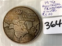 1976 Montreal Olympiade Silver $5.00 Coin