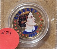 COLORIZED 1999-D SUSAN B. ANTHONY $1 COIN
