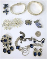 Rhinestone Costume Jewelry w Matching Set