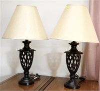 PAIR BROWN TABLE LAMPS
