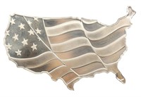 ELEMETAL USA FLAG .999 FINE SILVER 5 TOZ NOVELTY B