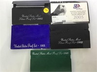 1968, 2-1992, 1997 & 2005 SILVER PROOF SETS