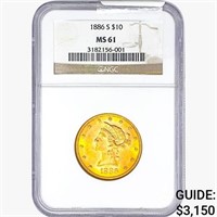 1886-S $10 Gold Eagle NGC MS61