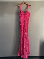 Pink Corset Dress With Sequins
