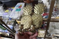 BRASS PINEAPPLE CANDLE SCONCES