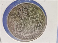 1943 Canadian Silver 50 cent coin Beautiful Cond