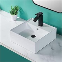 16"x16" Square Bathroom Vessel Sink,floating Or