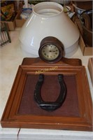 Horseshoe Picture Frame, Clock and 3 Opal Fixture