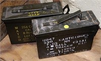 2 Vintage Military Ammo Boxes