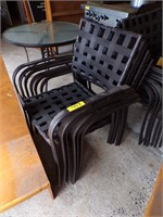 (6) Black Webbed Chairs