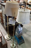 Brass floor lamps- 53" and 57" tall.
