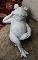 LYING DOWN FROG RESIN GARDEN STATUE