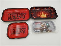 4 Assorted Metal Rolling Trays