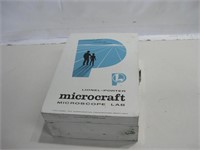 Vtg Microcraft Microscope In Box Powers On