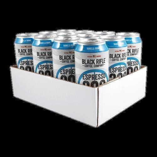 CASE OF 12 Black Rifle Coffee Vanilla Bomb, 15 OZ