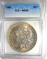 1887 Morgan ICG MS65 Great Toning