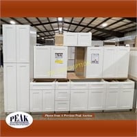 36" 9 PC Artic Polar White Kitchen Cabinet STR