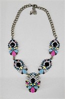 Bright Teardrop Faceted Statment Necklace