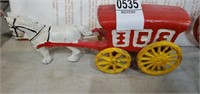 Ice cast iron horse & wagon