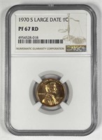 1970-S Lincoln Cent Proof Large Date NGC PF67 RD