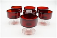 (7) Luminarc Ruby Red Sherbet Dishes