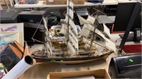 MODEL CUTTY'S SARK SAILING SHIP, 29" L, 22" T