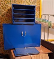 Metal Cabinet, Canning Jars, Cushions