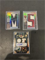 3- numbered patch auto cards