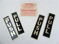 Lot of 5 Business Signage - Warning Push Pull