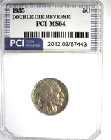 1935 5 Cent MS64 DDO LISTS $11000