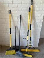 Three Quickie Jobsite Brooms and Dustpan with