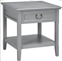 Retro Side Table w/Drawer - Gray