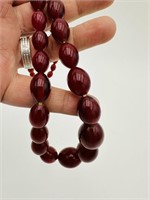 baklite cherry amber red necklace