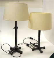 Pair metal based electric table lamps