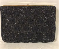 BLACK SEQUINED CLUTCH EVENING PURSE