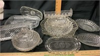 Vintage Clear Glass Serving Dishes