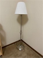 Silver tone floor lamp
