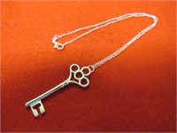 NEW 18" KEY OENDANT NECKLACE STAMPED 925