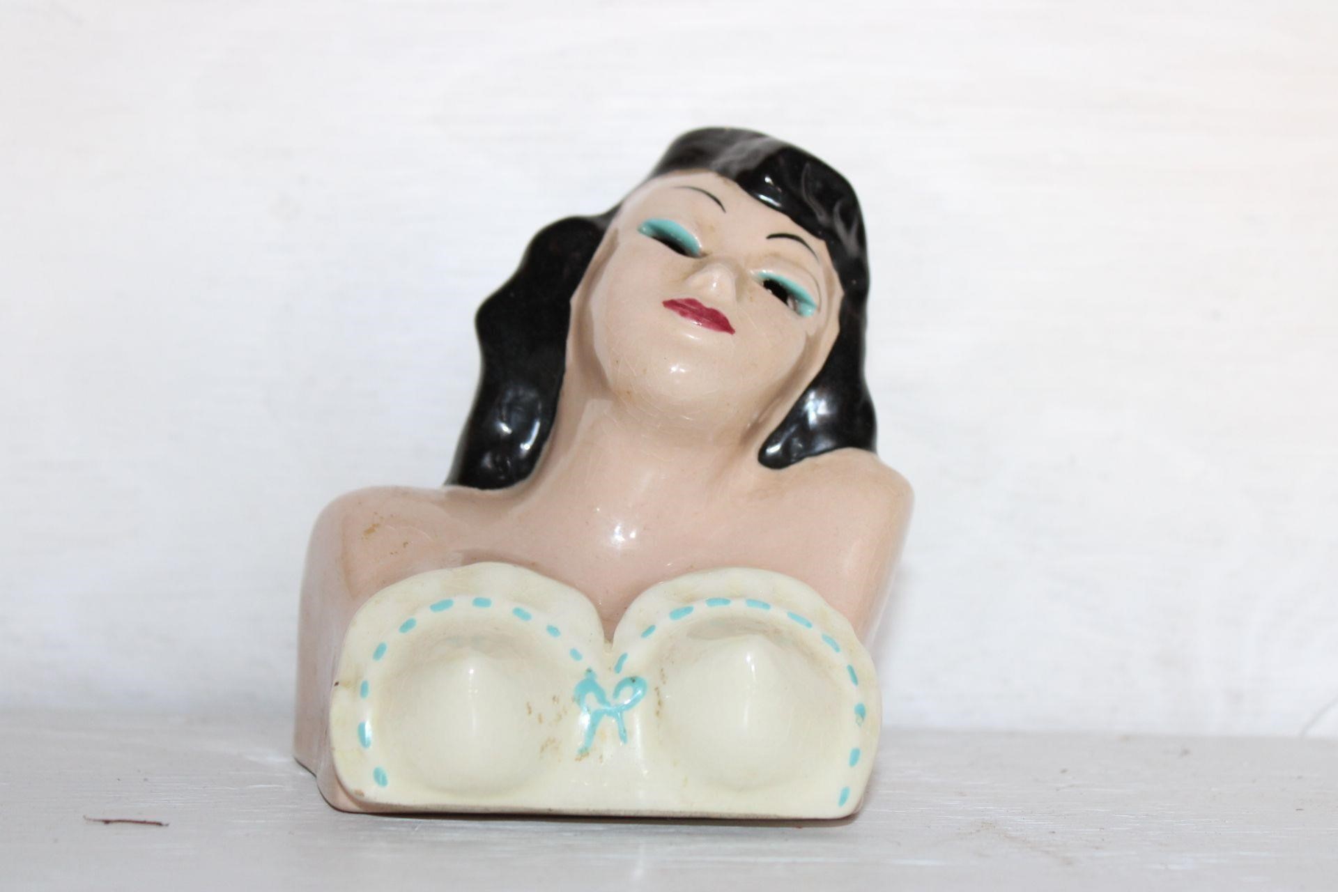 5 IN VINTAGE CERAMIC HEAD WITH DRAWER