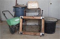 Metal Rolling Carts, Trash Can, Dolly, Spreader