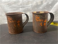 2 metal old turkey cups