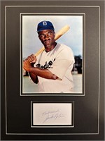 Jackie Robinson Custom Matted Autograph Display