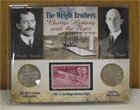 Wright Brothers 1949, 2001 & .02 Coins & Stamp