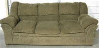 86" Brown Fabric 3 Seat Sofa